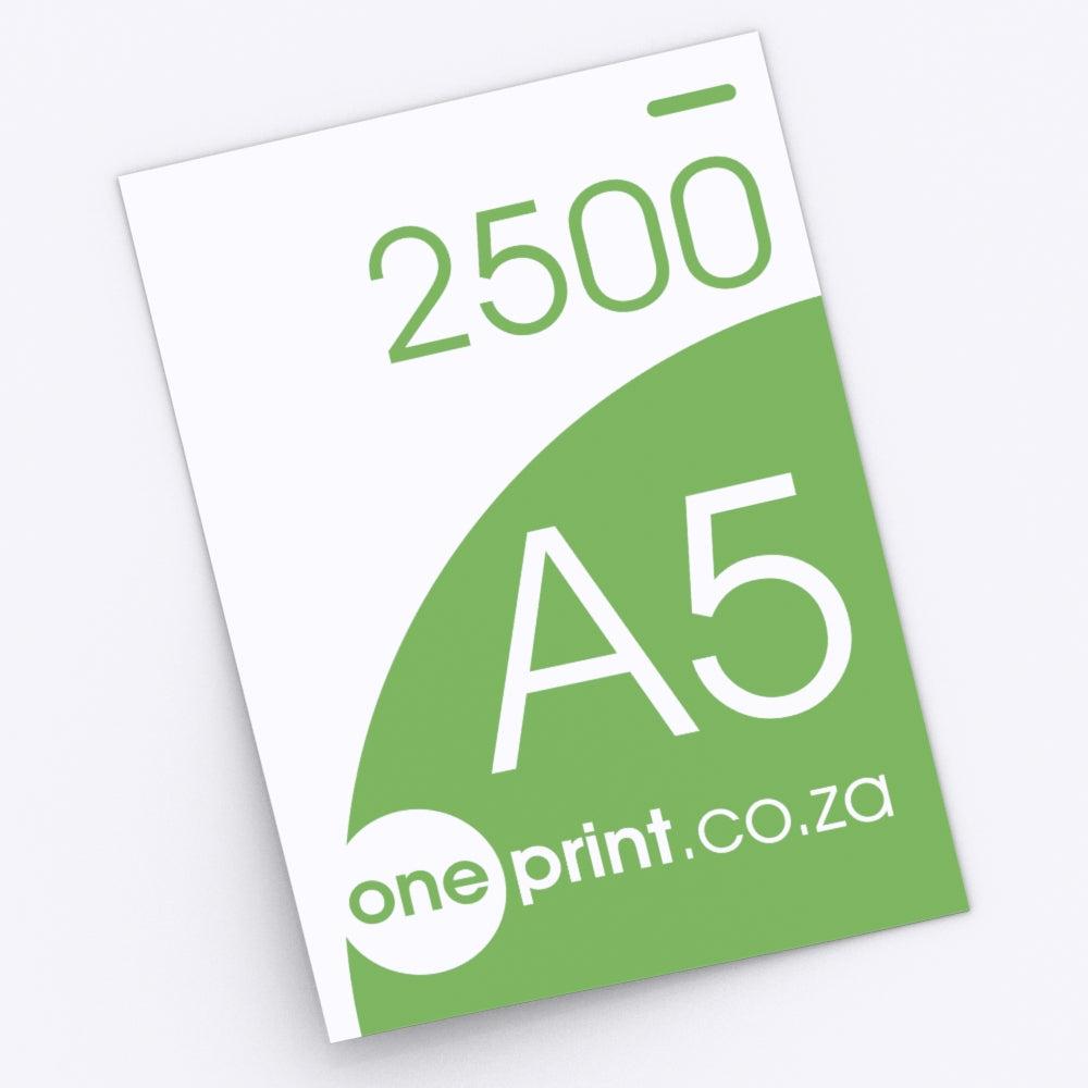 2500 x A5. Printed both Sides