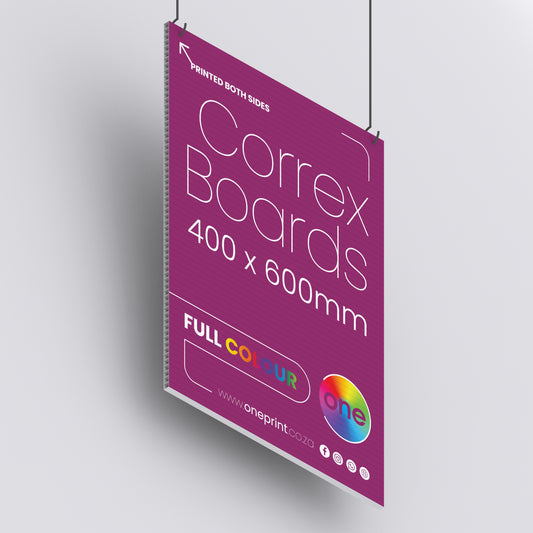 3mm Correx Board, printed both sides, 400x600mm