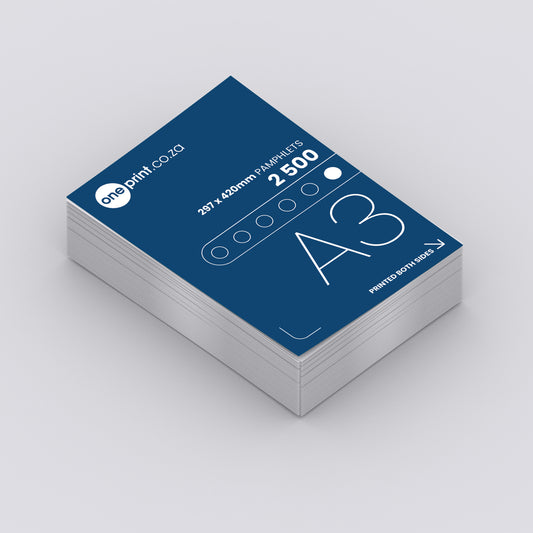 2500 x A3. Printed both Sides