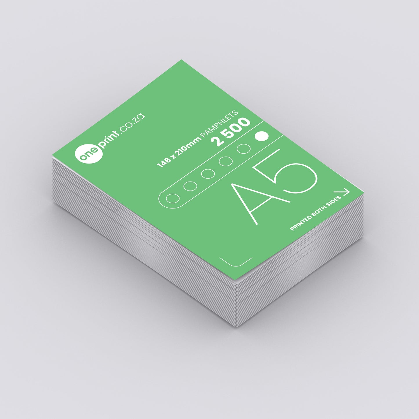 2500 x A5. Printed both Sides