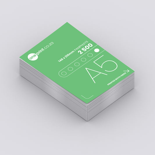 2500 x A5. Printed both Sides