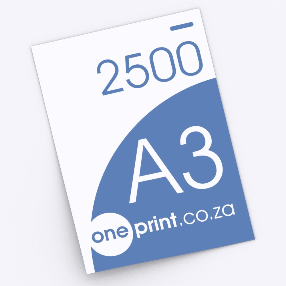 2500 x A3. Printed both Sides