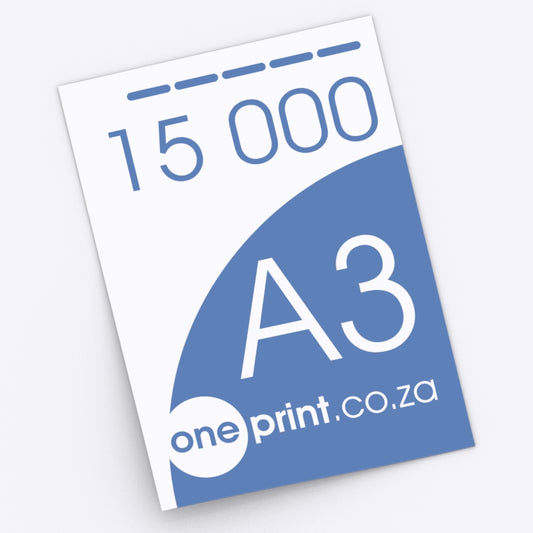 15000 x A3. Printed both Sides