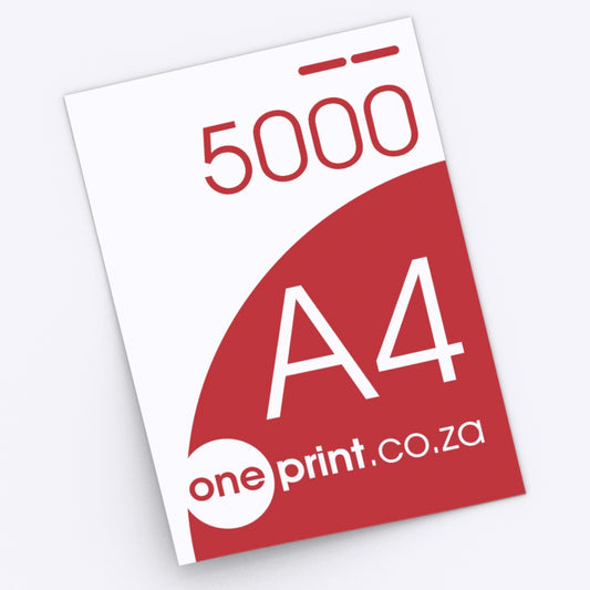 5000 x A4. Printed both Sides